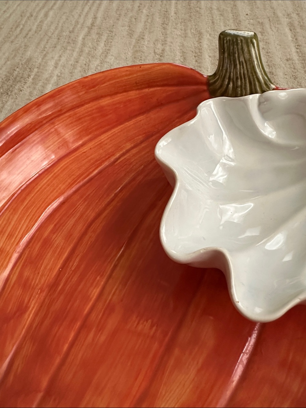 Fitz and Floyd Halloween Ghost Pumpkin Chip Dip Bowl Vintage 1987 Rare Find - Picture 8 of 14